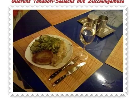 Rezept: Fisch: Tandoori-Seelachs mit Zucchinigemüse und Kartoffelbratling Bild Nr. 9 Fisch: Tandoori-Seelachs mit Zucchinigemüse und Kartoffelbratling - Rezept - Bild Nr. 9
