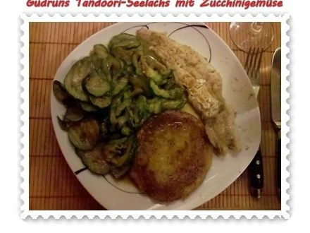 Rezept: Fisch: Tandoori-Seelachs mit Zucchinigemüse und Kartoffelbratling Bild Nr. 11 Fisch: Tandoori-Seelachs mit Zucchinigemüse und Kartoffelbratling - Rezept - Bild Nr. 11