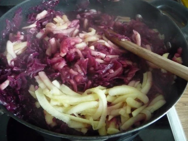 Beilage : Apfelrotkraut - Rezept