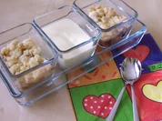 Apfelcrumble mit Vanillesoße - Rezept