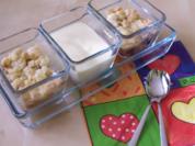 Apfelcrumble mit Vanillesoße - Rezept