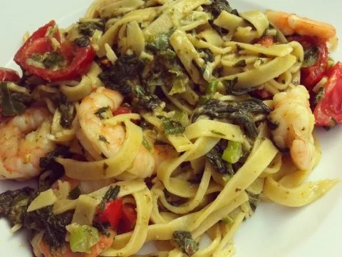 Scampi e spinaci al vapiano - Rezept