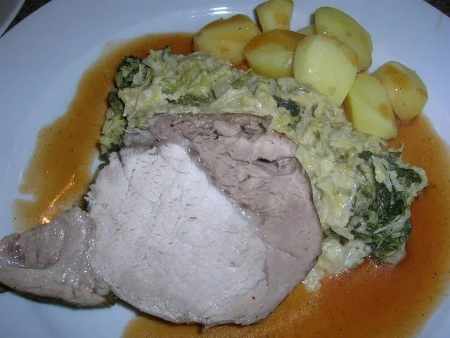 Schweinekotelettbraten am Stück an Wirsing und Kartoffeln - Rezept - Bild Nr. 2