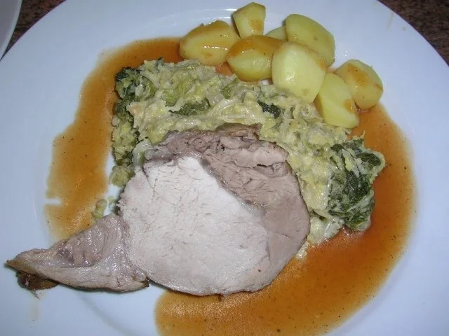 Schweinekotelettbraten am Stück an Wirsing und Kartoffeln - Rezept - Bild Nr. 3