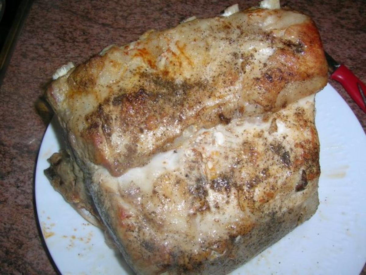 Schweinekotelettbraten am Stück an Wirsing und Kartoffeln - Rezept - Bild Nr. 5