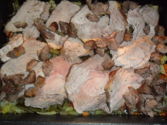 ofenbohnen mit birne und kamm - Rezept