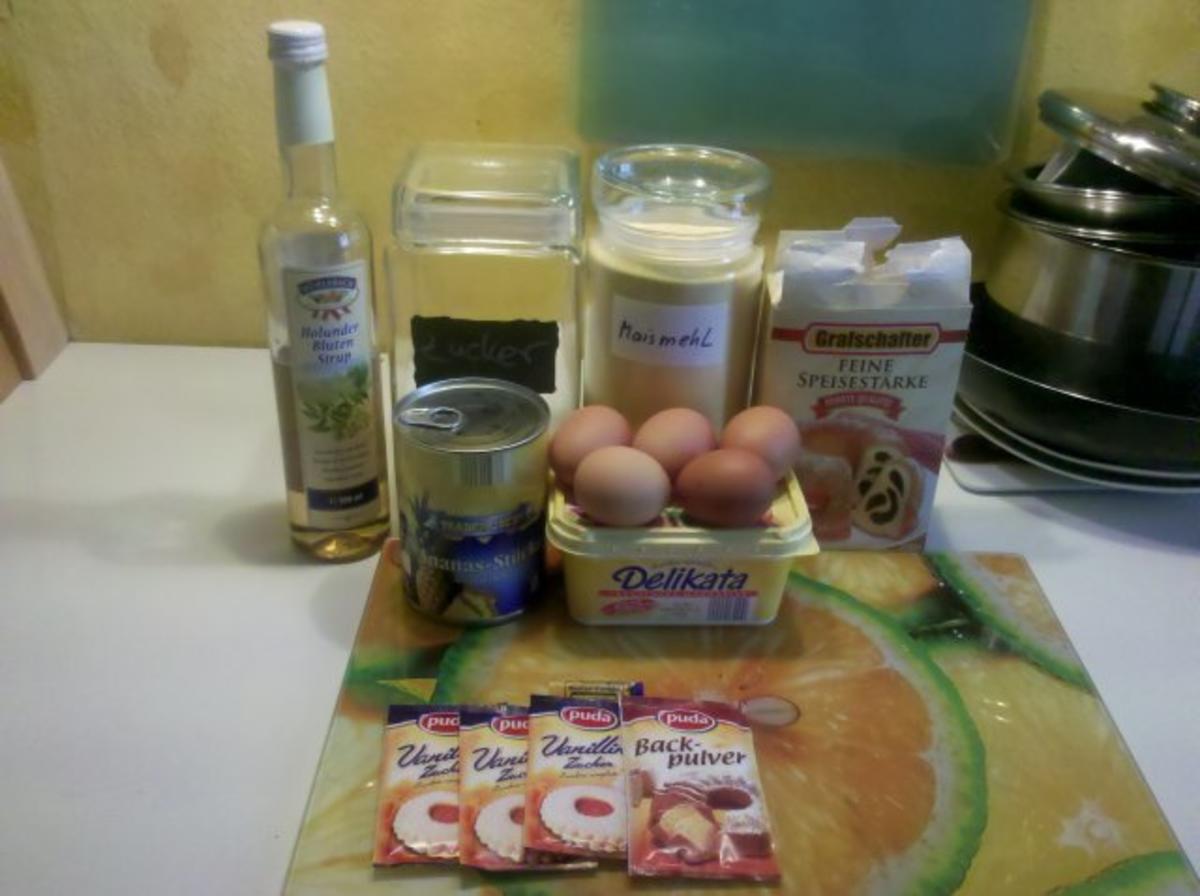Kuchen: Ananas-Holunderkuchen - Rezept - Bild Nr. 2