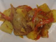 Kartoffel-Paprika-Pfanne mit Salchichas - Rezept