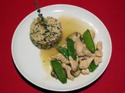 Hähnchenstreifen in Honig-Thymiansaft und Wildreis - Rezept