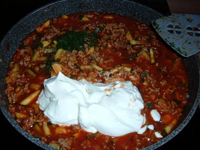 Rezept: Pfannengerichte : Pasta - Hack - Zucchini Bild Nr. 5 Pfannengerichte : Pasta - Hack - Zucchini - Rezept - Bild Nr. 5