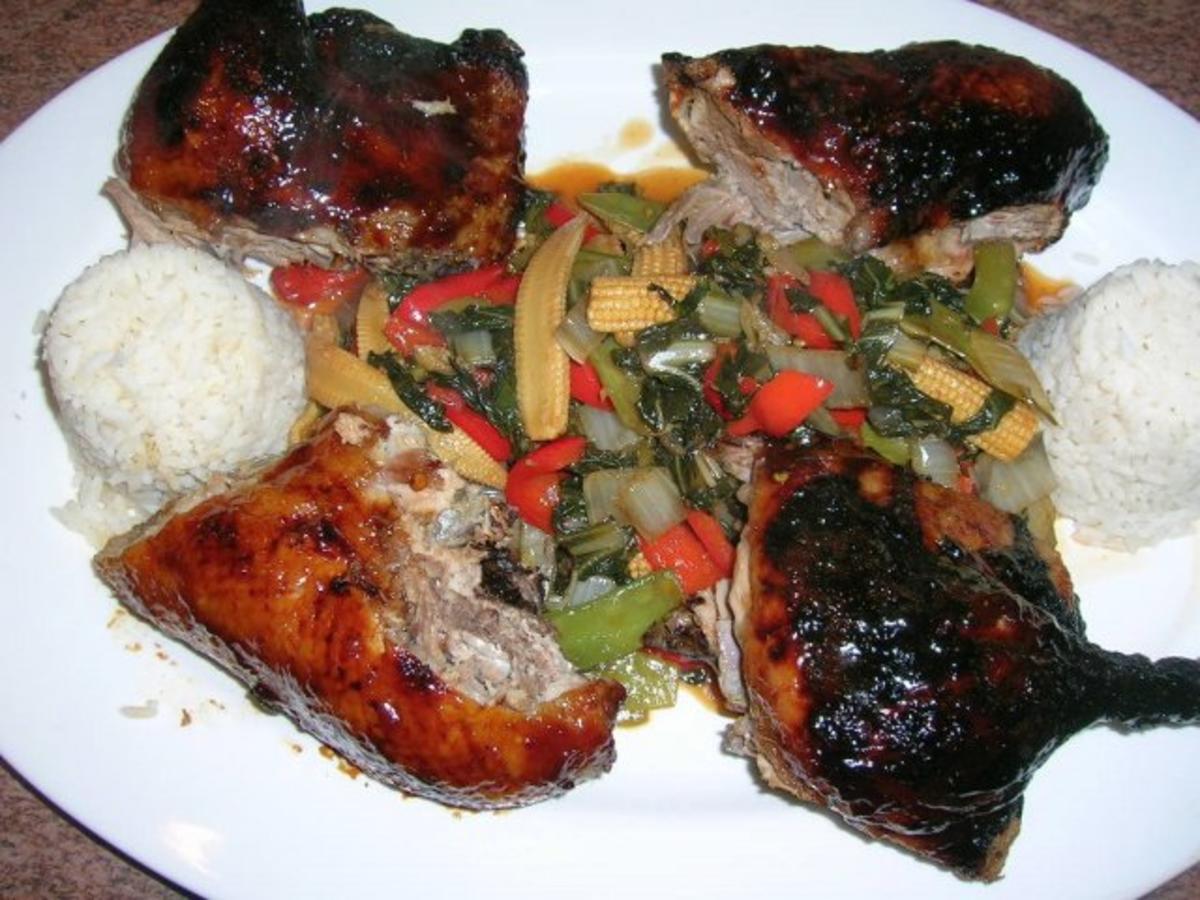 Gelackte Ente aus dem Ofen mit Bratgemüse asiatisch angehaucht ...