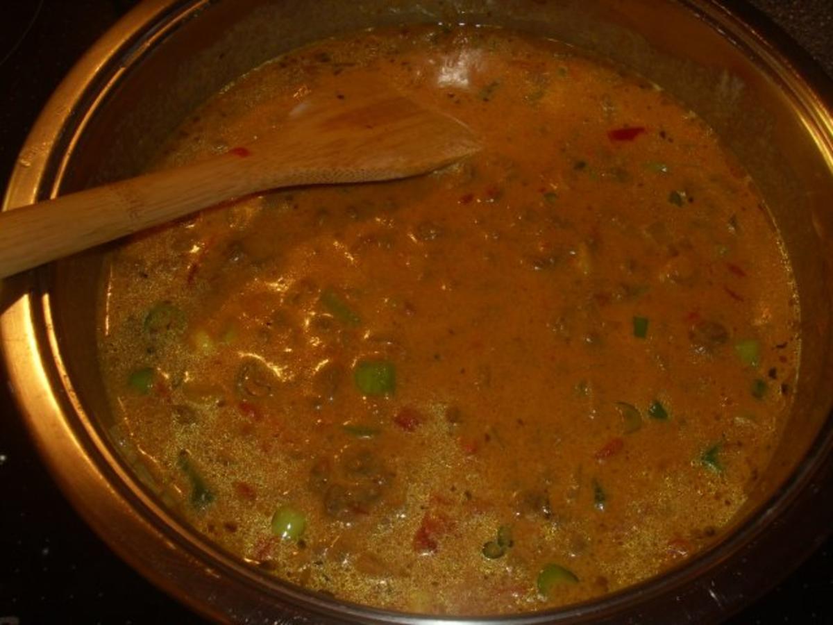 Lammhack-Madras-Pfanne mit Curry-Pfirsiche - Rezept - Bild Nr. 5
