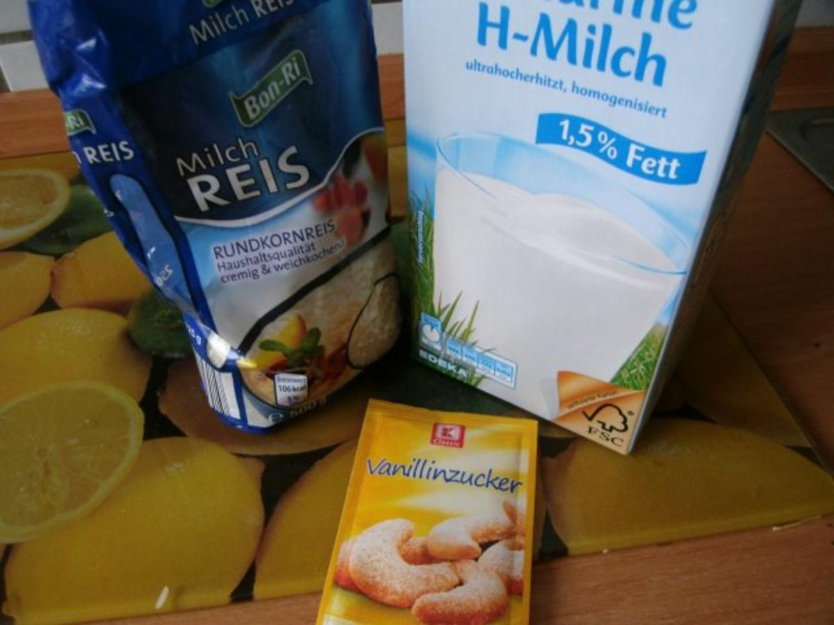 Milchreis mit Zucker und Zimt und süßen Früchten - Rezept - Bild Nr. 2