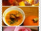 Rezept: Kürbissafran-Süppchen mit gespiessten Garnelen Kürbissafran-Süppchen mit gespiessten Garnelen - Rezept