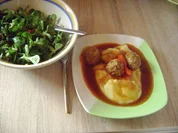 Zigeunerklöschen - mit Reis im Fleischklöschen und Kartoffelpüree - Rezept