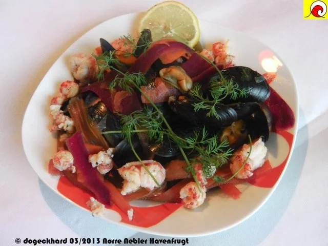 Rezept: Blåmuslinger (Miesmuscheln) fra Limfjorden på rodfrugt fond med grøntsager og krebsehaler Bild Nr. 3 Blåmuslinger (Miesmuscheln) fra Limfjorden på rodfrugt fond med grøntsager og krebsehaler - Rezept - Bild Nr. 3