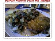 Fleisch: Pikantes Steak mit Mangoldgemüse - Rezept