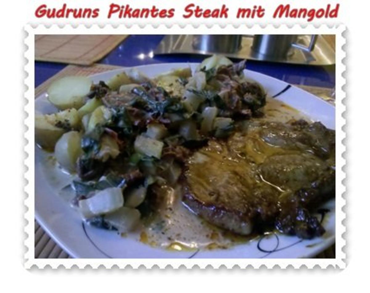Bilder für Fleisch: Pikantes Steak mit Mangoldgemüse - Rezept