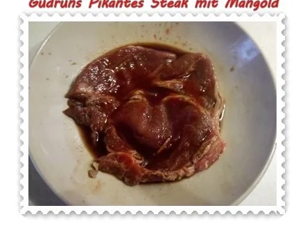 Fleisch: Pikantes Steak mit Mangoldgemüse - Rezept - Bild Nr. 11