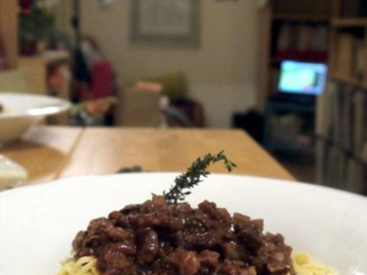 Spaghetti mit Kaninchen-Ragout - Rezept