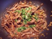 Fleisch mit schwarzer Bohnensauce und Bratreis - Rezept