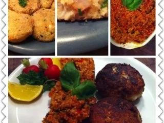 Rezept: Fischfrikadellen mit Tomatenbulgur Fischfrikadellen mit Tomatenbulgur - Rezept