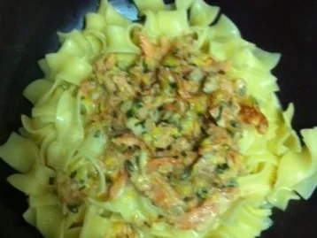 Bandnudeln mit Räucherlachs-Blutorangen Soße - Rezept - Bild Nr. 6