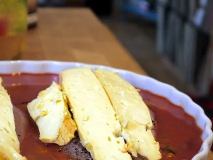 Hähnchenbrust unter Reblochon-Haube in Paprika-Zucchini-Sud - Rezept - Bild Nr. 12