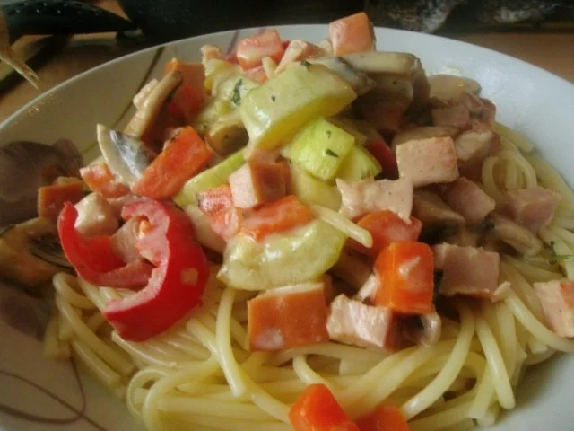 Putenkasseler mit Gemüse und Spaghetti - Rezept - Bild Nr. 10