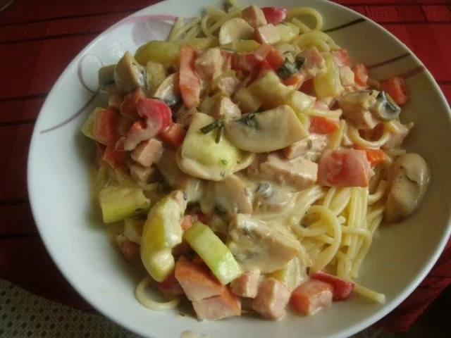 Putenkasseler mit Gemüse und Spaghetti - Rezept - Bild Nr. 11