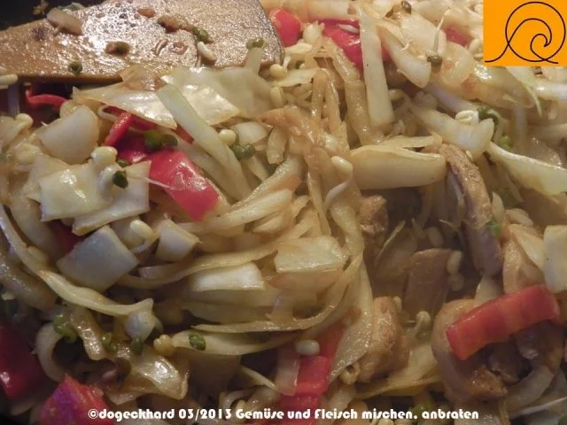 Teriyaki Hühnerfleisch mit Kraut aus dem Wok - Rezept - Bild Nr. 10