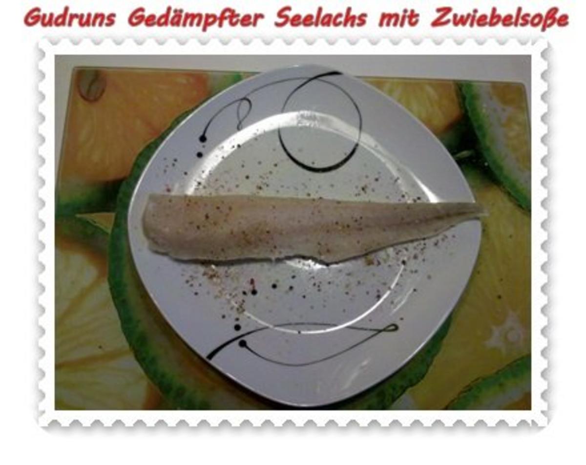Fisch: Gedämpfter Seelachs mit Zwiebelsoße - Rezept - Bild Nr. 3