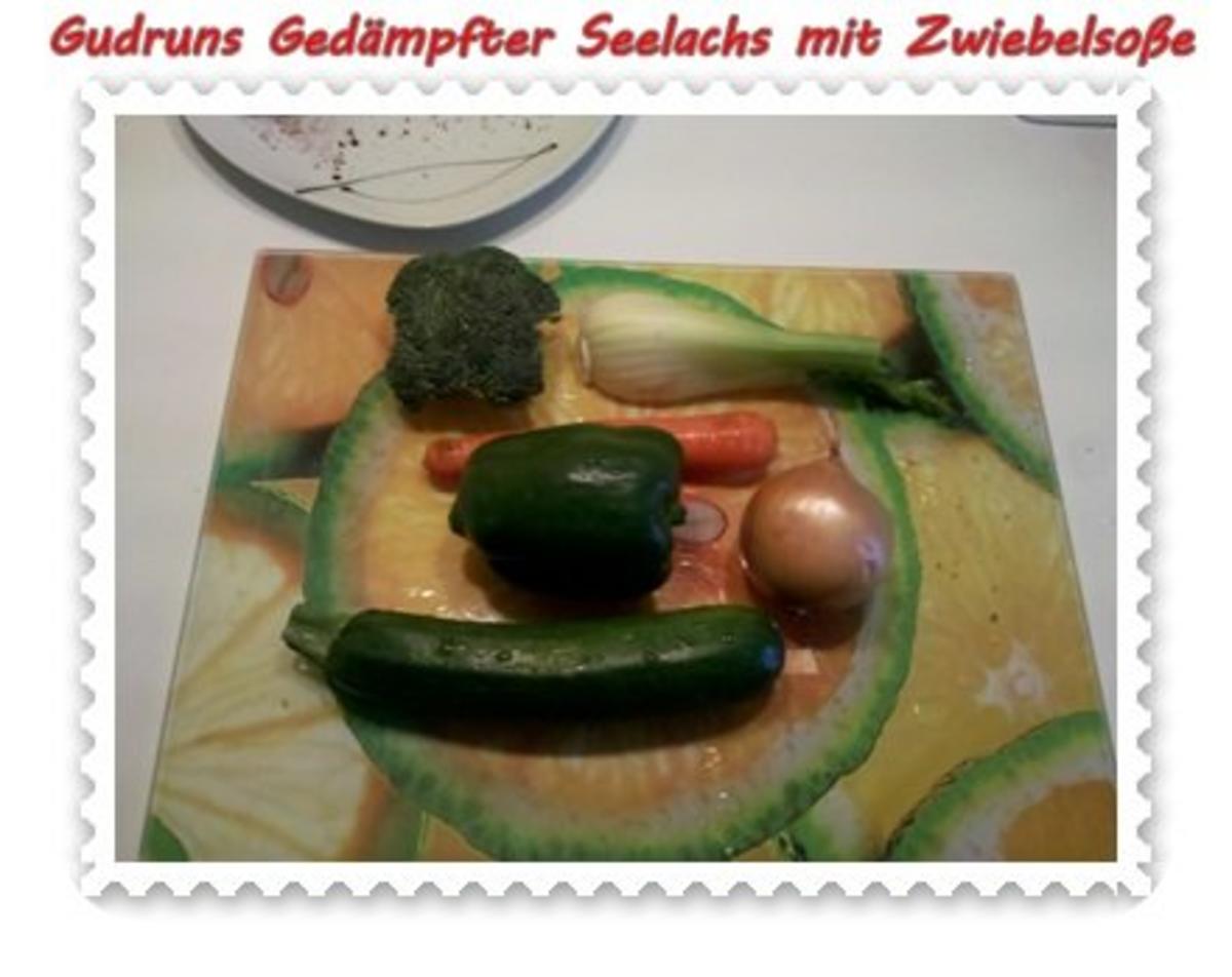 Fisch: Gedämpfter Seelachs mit Zwiebelsoße - Rezept - Bild Nr. 5