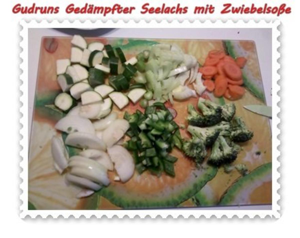 Fisch: Gedämpfter Seelachs mit Zwiebelsoße - Rezept - Bild Nr. 6