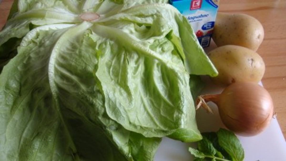 Kopfsalatsüppchen mit Minz-Erbsen Garnitur - Rezept - Bild Nr. 3