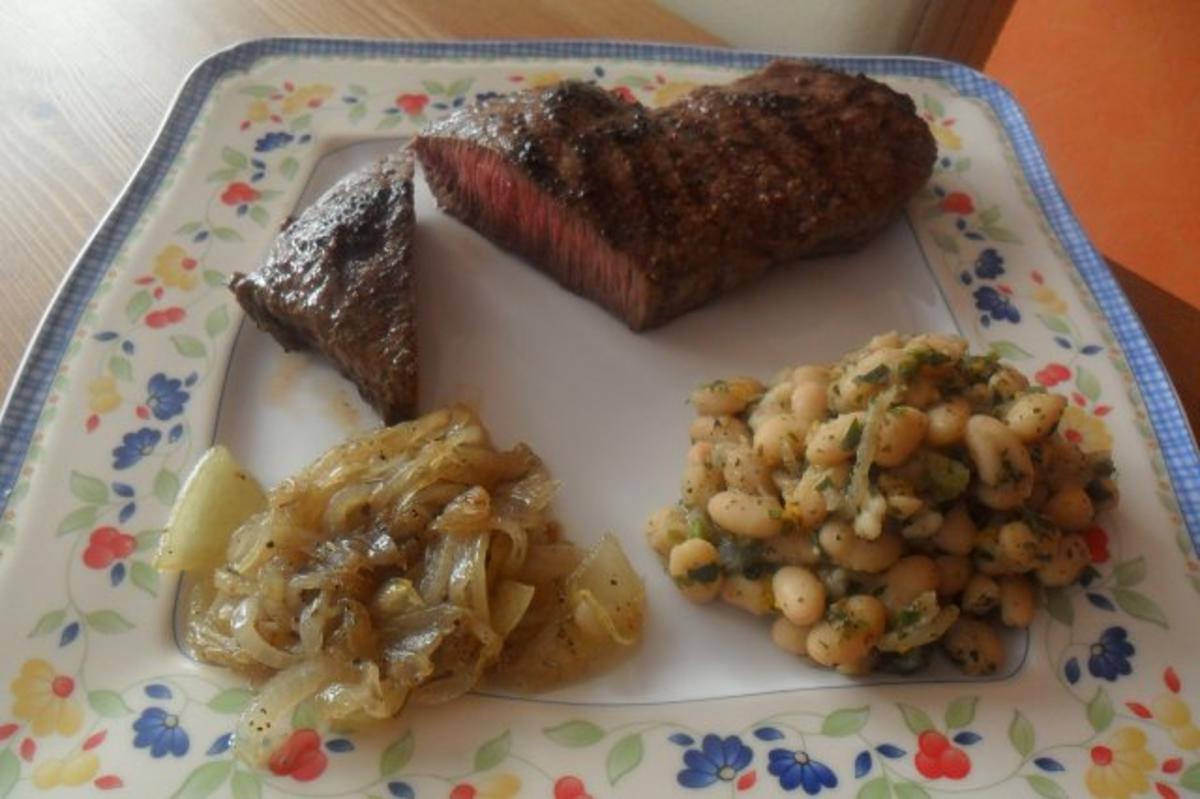 Bilder für rindersteak und weisses böhnchen - Rezept