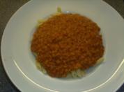 Pasta mit roter Linsensosse - Rezept