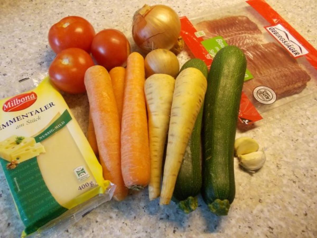 Überbackenes Gemüse mit Schinken und Käse - Rezept - Bild Nr. 2