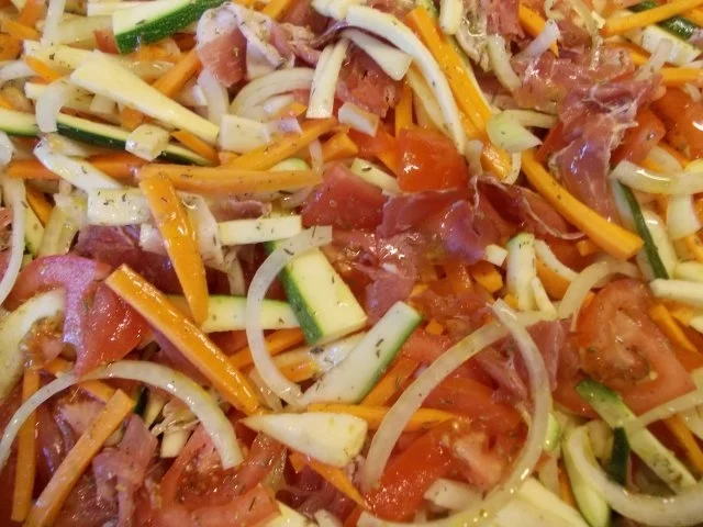 Überbackenes Gemüse mit Schinken und Käse - Rezept - Bild Nr. 4