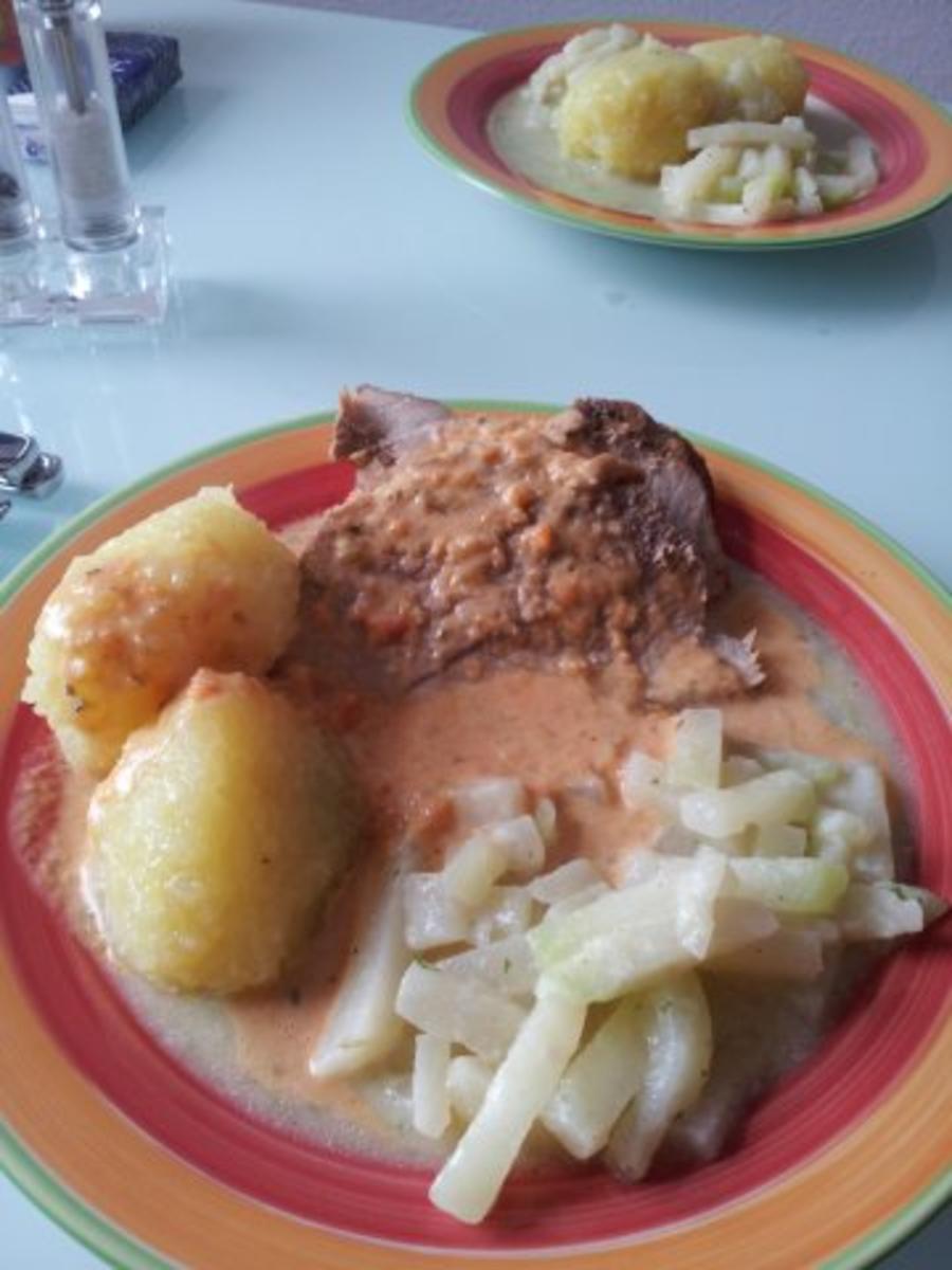 Saftiger Schweinebraten mit Biersoße - Rezept - Bild Nr. 6