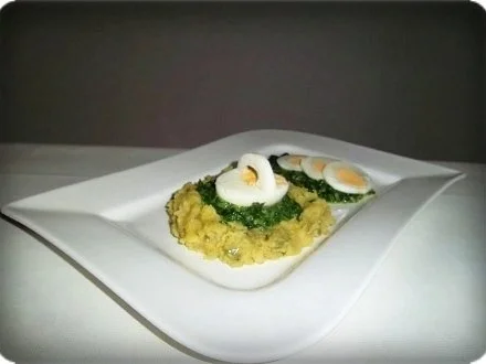 Eikörbchen auf Spinat und Kartoffelbett - Rezept - Bild Nr. 12