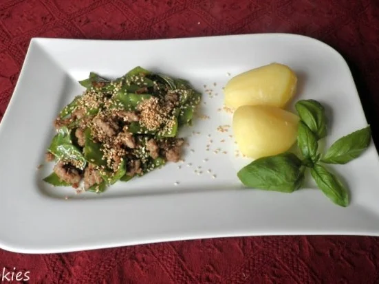 Zuckerschoten - Hackfleisch - Pfanne - Rezept - Bild Nr. 3