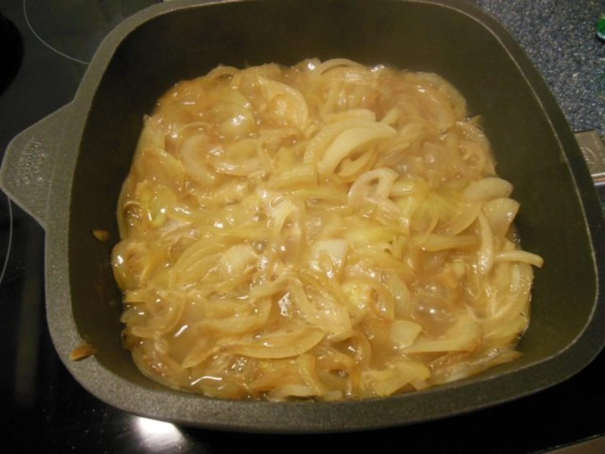 Kochen: Kalbsleber mit Senf-Kartoffelstampf und Zwiebeln - Rezept - Bild Nr. 2