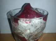 Creme mit Schokolade und Himbeerpüree - Rezept