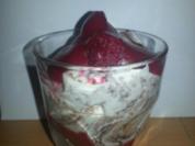 Creme mit Schokolade und Himbeerpüree - Rezept