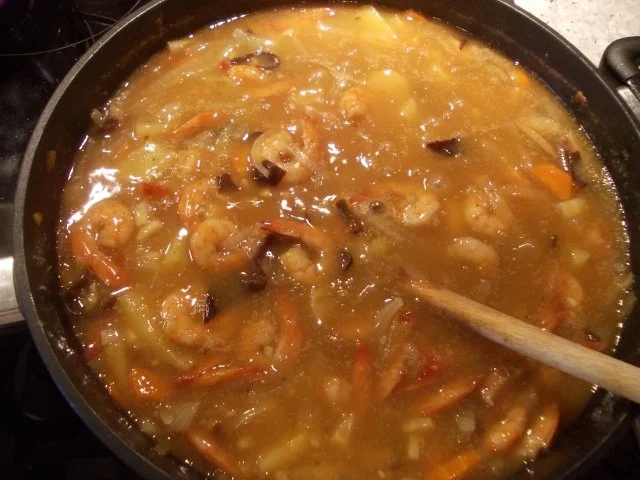 Rezept: Shrimps in süßsaurer Ananas-Gemüsesoße Bild Nr. 8 Shrimps in süßsaurer Ananas-Gemüsesoße - Rezept - Bild Nr. 8