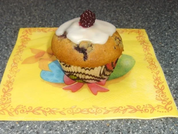 Rezept: Brombeermuffins mit " Hicks " Brombeermuffins mit " Hicks " - Rezept