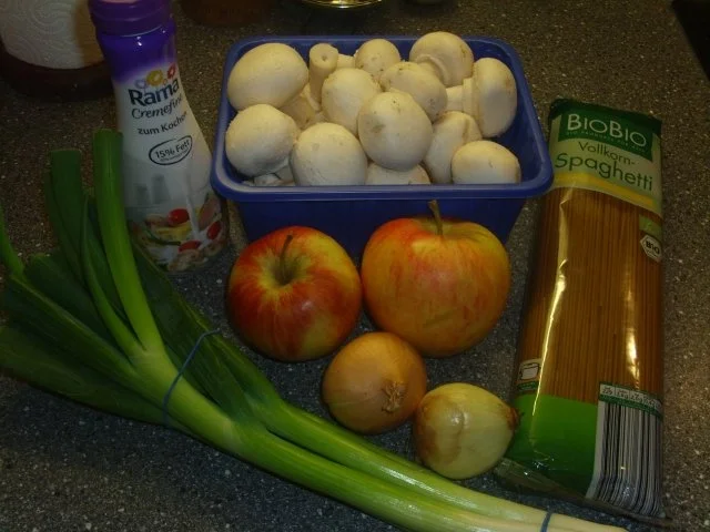 Vollkornspaghetti mit Apfel-Pilz Sosse - Rezept - Bild Nr. 2