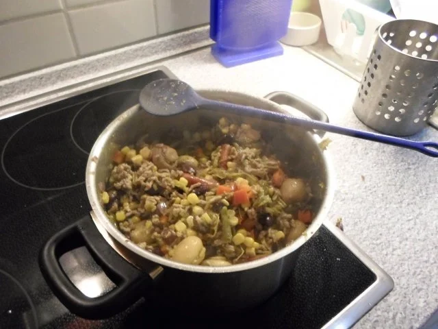 Rezept: Kabanossi Gemüse Hack Pfanne mit Reis Kabanossi Gemüse Hack Pfanne mit Reis - Rezept