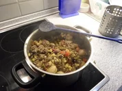 Kabanossi Gemüse Hack Pfanne mit Reis - Rezept